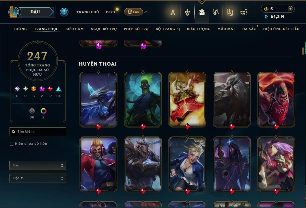 Hình ảnh chi tiết tài khoản LMHT mã số 64297 - Shop LMHT