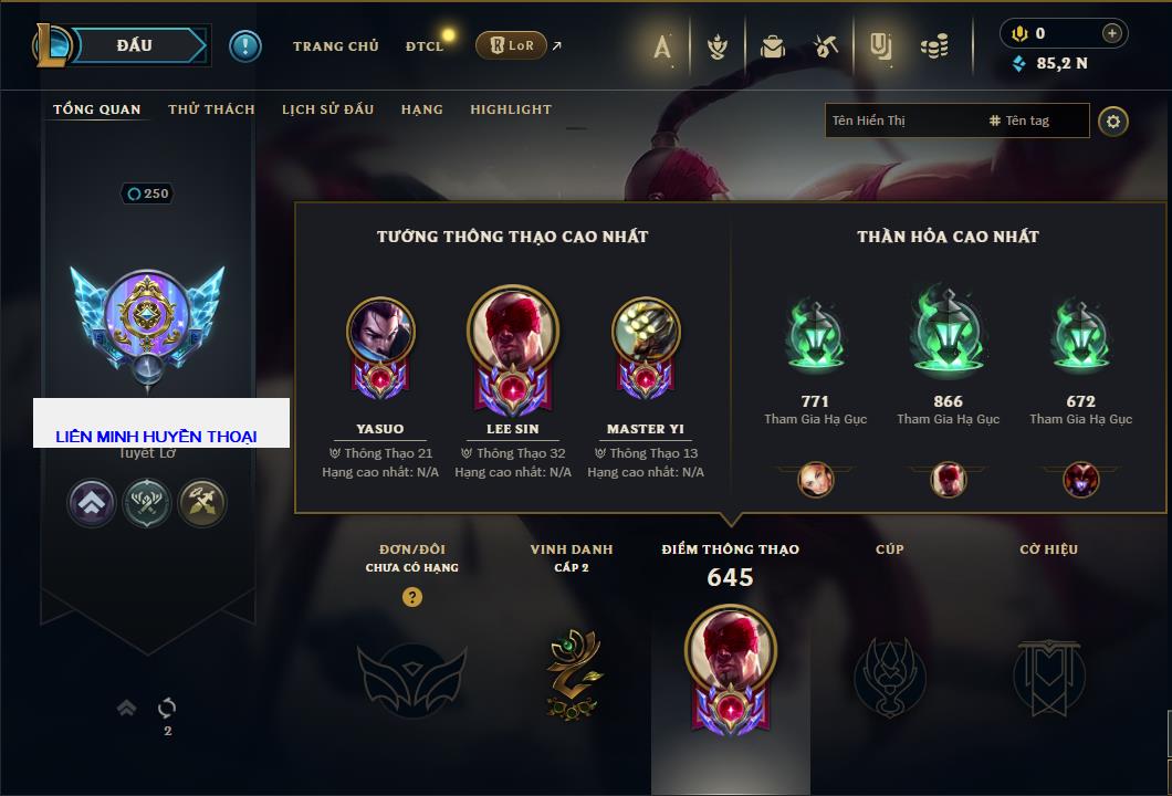 Hình ảnh chi tiết tài khoản LMHT mã số 64299 - Shop LMHT