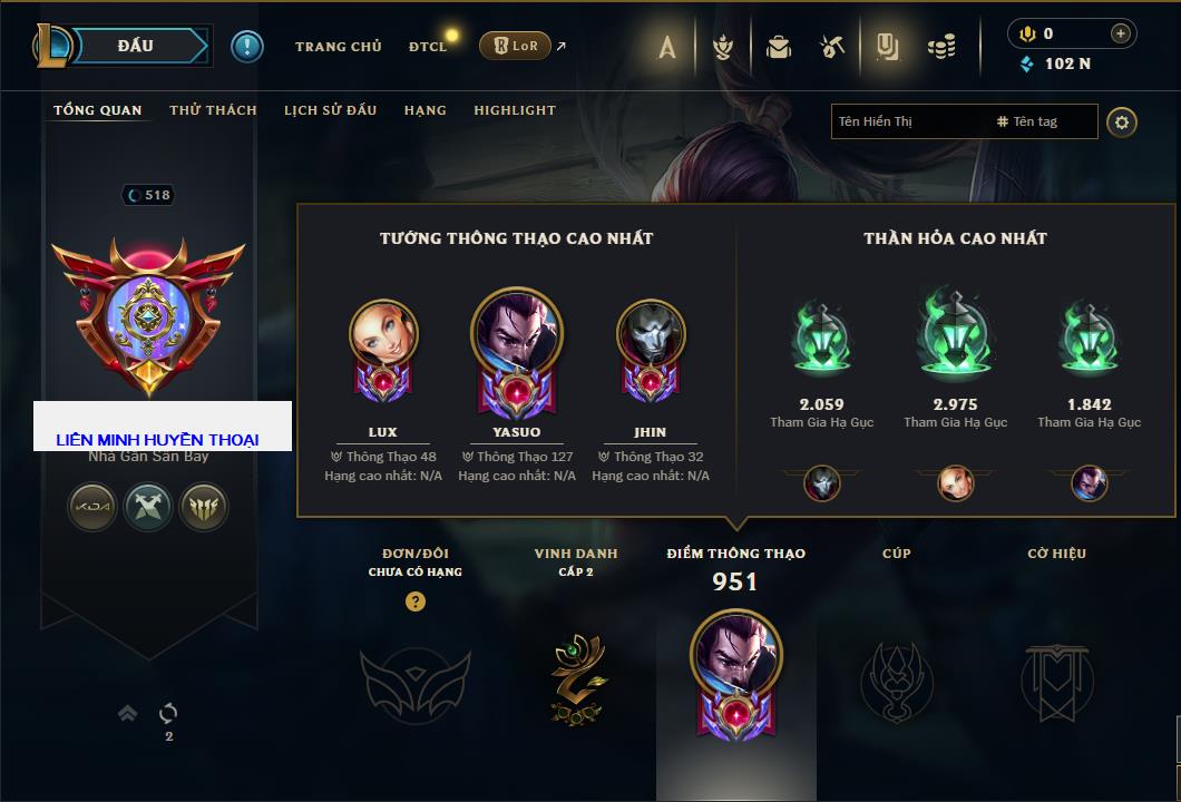 Hình ảnh chi tiết tài khoản LMHT mã số 64312 - Shop LMHT