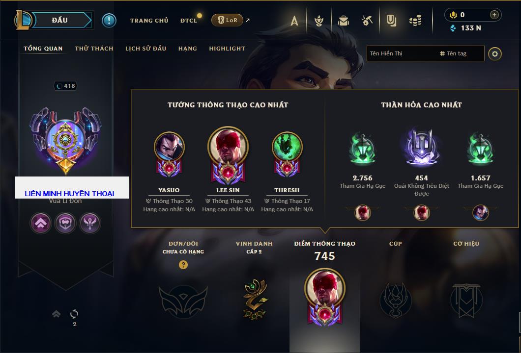 Hình ảnh chi tiết tài khoản LMHT mã số 64315 - Shop LMHT