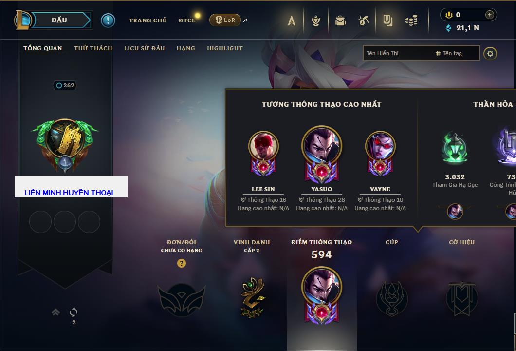 Hình ảnh chi tiết tài khoản LMHT mã số 64340 - Shop LMHT